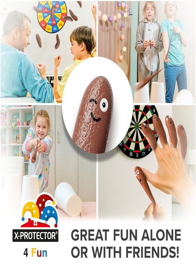X-Protector Rubber Poop Slingshot - 12 PCS Pack Flying Fake Shot Finger Slingshot Toy - Squishy Poo Sling Shot Toys for Kids - Funny Poop Emoji Squishy Game! - Image 4